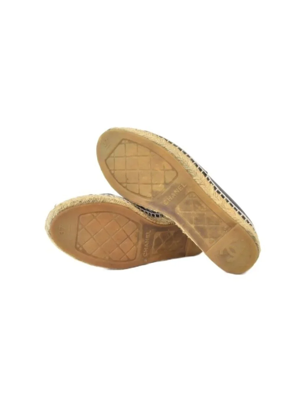 Chanel Espadrilles CC Logo Slip-on Flat Shoes Black